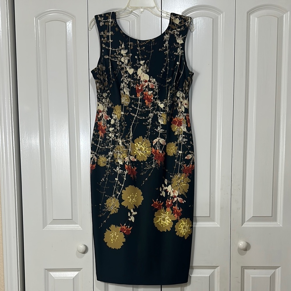 Orange and Yellow Sleeveless Sheath Dress for Wedding Guest